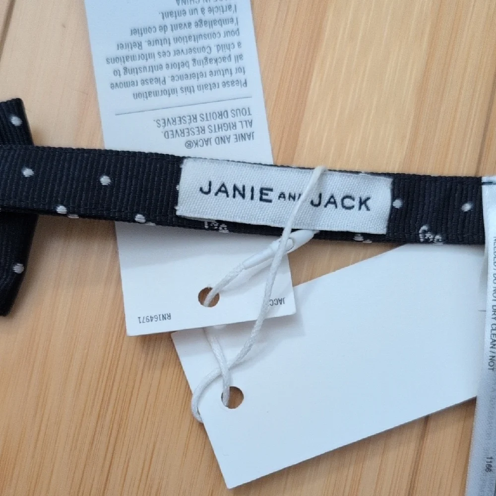 NWT Janie and Jack Navy Bow Tie with White Dots